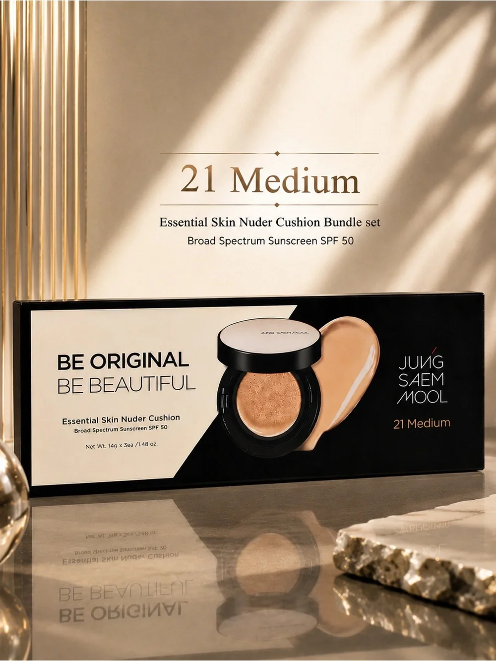 JUNG SAEM MOOL Essential Skin Nuder Cushion Bundle Set – 21 Medium